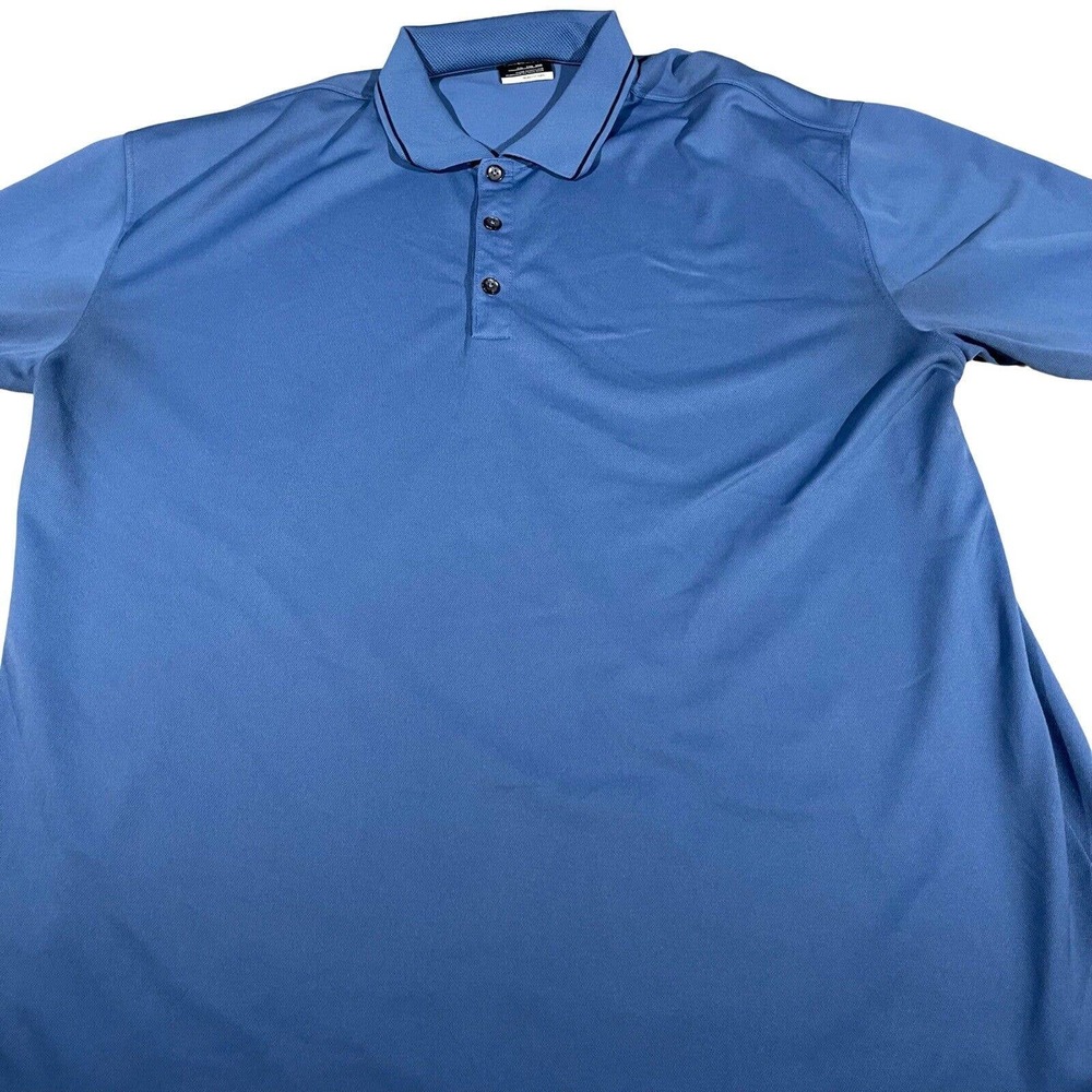 Nike Polo Shirt Adult 2XL XXL Blue Dri-Fit Golf Polo Athletic Lightweight Rugby